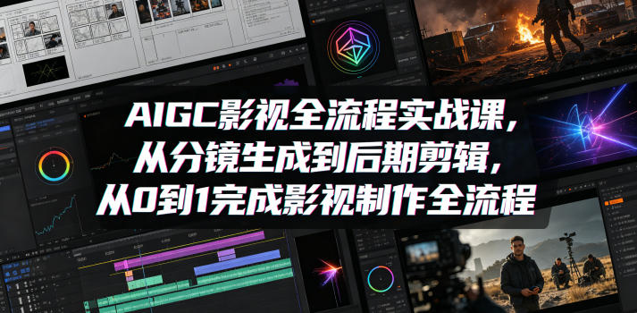 AIGC影视全流程实战课，从分镜生成到后期剪辑，从0到1完成影视制作全流程-盟主1站 - 热点知汇专注网赚项目资源知识聚汇