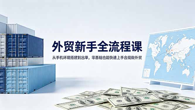 外贸新手全流程课：从手机环境搭建到出单，零基础也能快速上手合规做外贸-盟主1站 - 热点知汇专注网赚项目资源知识聚汇
