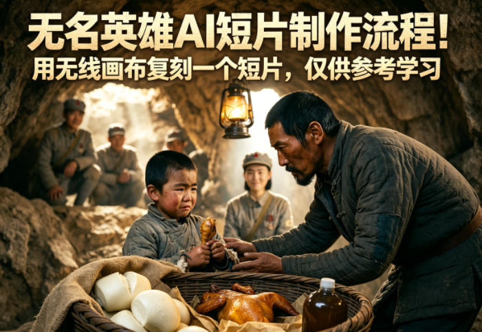 无名英雄AI短片制作流程！用无线画布复刻一个短片，仅供参考学习-盟主1站 - 热点知汇专注网赚项目资源知识聚汇