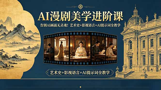 告别AI画面无灵魂！AI漫剧美学进阶课，艺术史+影视语言+AI提示词全教学-盟主1站 - 热点知汇专注网赚项目资源知识聚汇