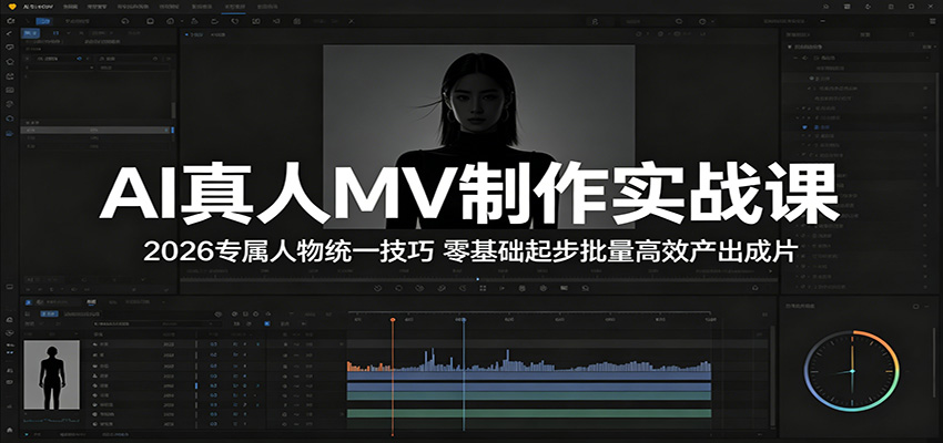 AI真人MV制作实战课：2026专属人物统一技巧，零基础起步批量高效产出成片-盟主1站 - 热点知汇专注网赚项目资源知识聚汇