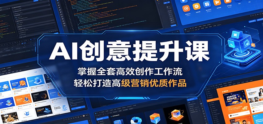 AI创意提升课:掌握全套高效创作工作流,轻松打造高级营销优质作品-盟主1站 - 热点知汇专注网赚项目资源知识聚汇
