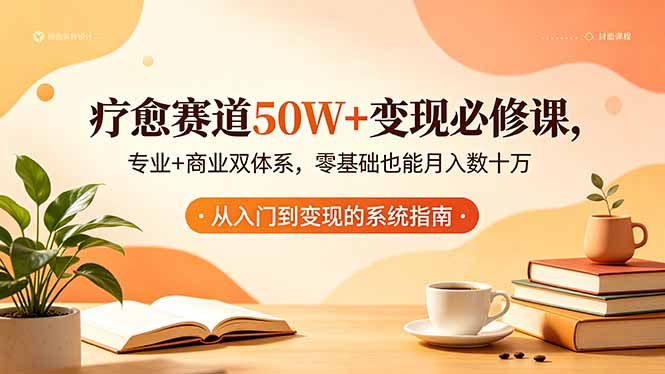 疗愈赛道50W+变现必修课，专业+商业双体系，零基础也能月入数十万-盟主1站 - 热点知汇专注网赚项目资源知识聚汇