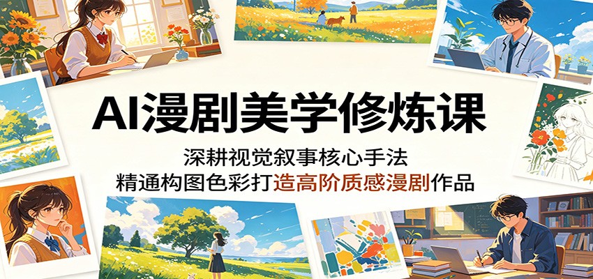 AI漫剧美学修炼课：深耕视觉叙事核心手法，精通构图色彩打造高阶质感漫剧作品-盟主1站 - 热点知汇专注网赚项目资源知识聚汇