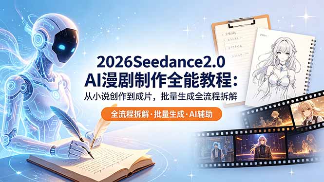 2026Seedance2.0 AI制作全能教程：从小说创作到成片，批量生成全流程拆解-盟主1站 - 热点知汇专注网赚项目资源知识聚汇