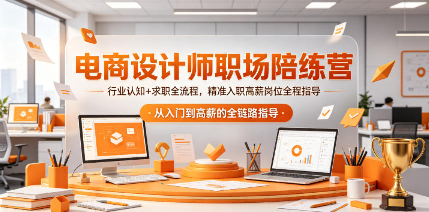 电商设计师职场陪练营，行业认知+求职全流程，精准入职高薪岗位全程指导-盟主1站 - 热点知汇专注网赚项目资源知识聚汇