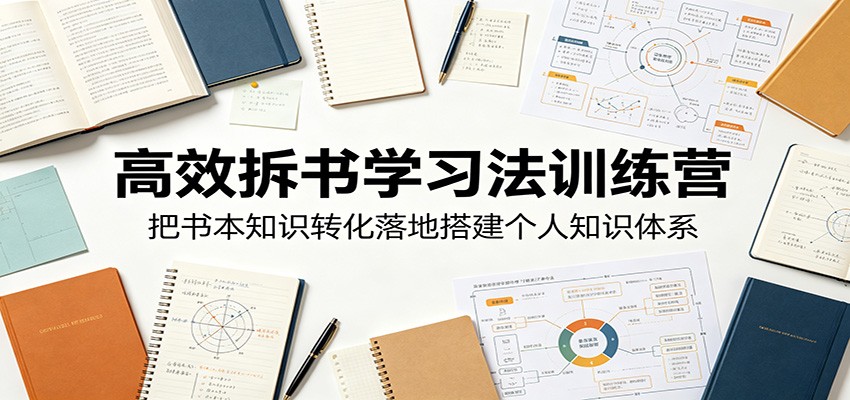 高效拆书学习法训练营，把书本知识转化落地搭建个人知识体系-盟主1站 - 热点知汇专注网赚项目资源知识聚汇