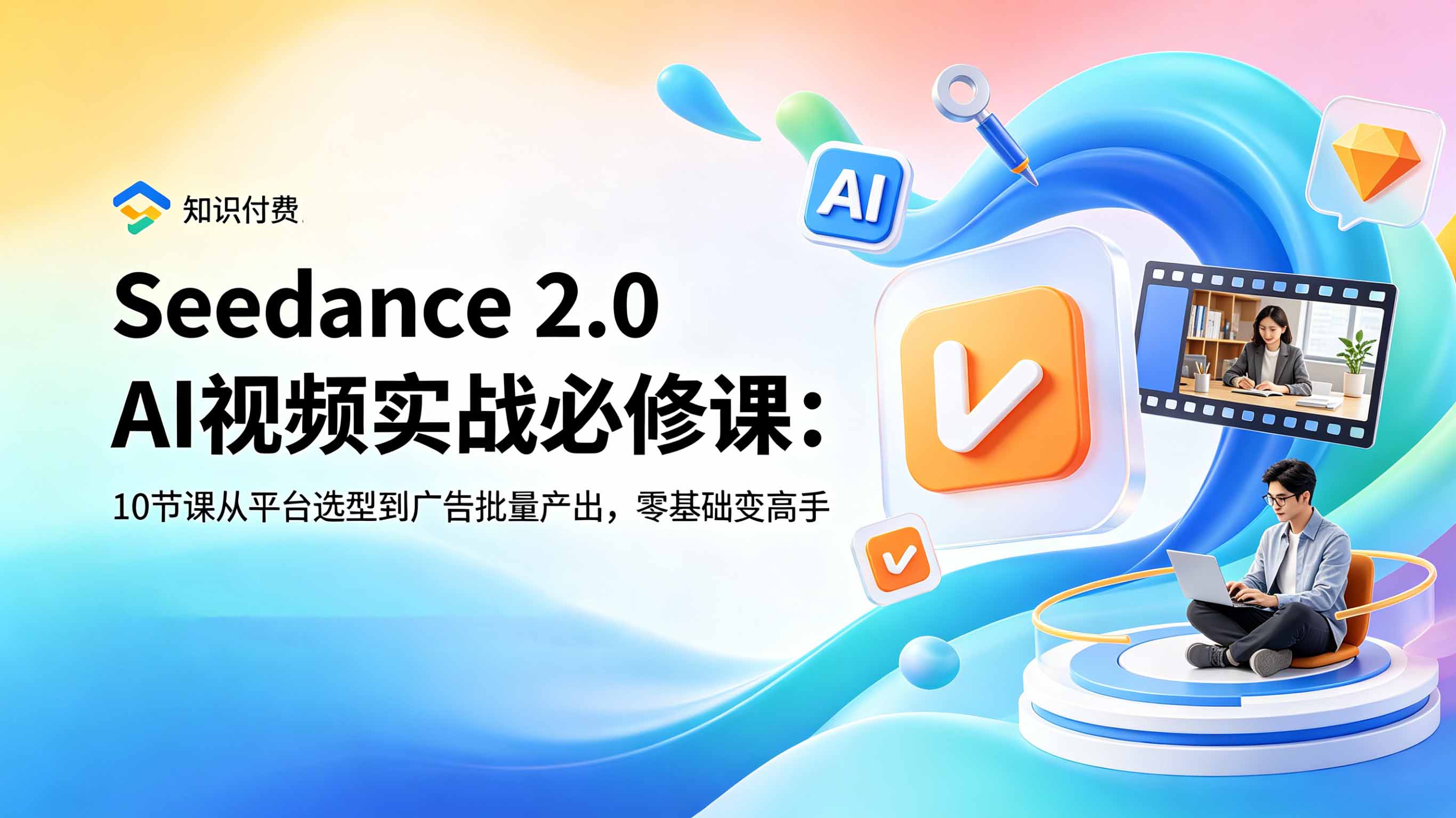 Seedance 2.0 AI视频实战必修课：10节课从平台选型到广告批量产出，零基础变高手-盟主1站 - 热点知汇专注网赚项目资源知识聚汇