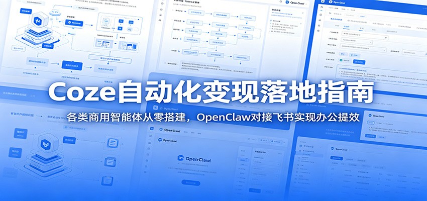 Coze自动化变现落地指南：各类商用智能体从零搭建，OpenClaw对接飞书实现办公提效-盟主1站 - 热点知汇专注网赚项目资源知识聚汇