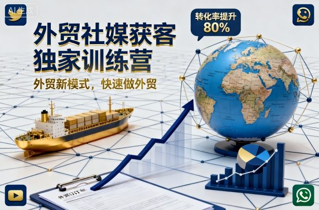外贸社媒获客独家训练营，外贸新模式，快速做外贸(更新26年6月)-盟主1站 - 热点知汇专注网赚项目资源知识聚汇