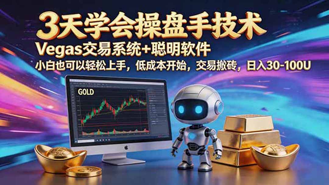 三天学会操盘手技术，vegas技术+聪明软件，小白也可以轻松上手，日入500+-盟主1站 - 热点知汇专注网赚项目资源知识聚汇