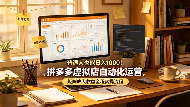 普通人也能日入 1000！拼多多虚拟店自动化运营，矩阵放大收益全程实操流程-盟主1站 - 热点知汇专注网赚项目资源知识聚汇