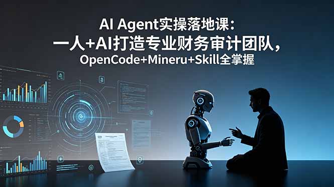 AI Agent实操落地课：一人+AI打造专业财务审计团队，OpenCode+Mineru+Skill全掌握-盟主1站 - 热点知汇专注网赚项目资源知识聚汇