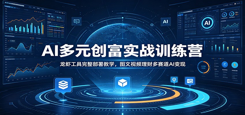AI多元创富实战训练营：龙虾工具完整部署教学，图文视频理财多赛道AI变现-盟主1站 - 热点知汇专注网赚项目资源知识聚汇
