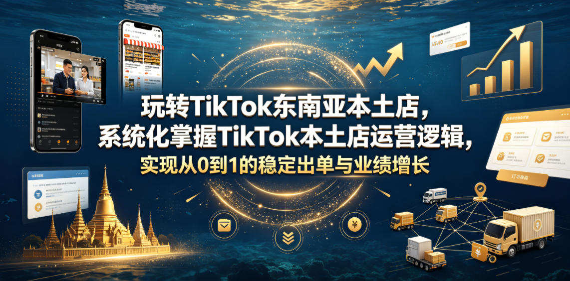玩转TikTok东南亚本土店，系统化掌握TikTok本土店运营逻辑，实现从0到1的稳定出单与业绩增长-盟主1站 - 热点知汇专注网赚项目资源知识聚汇