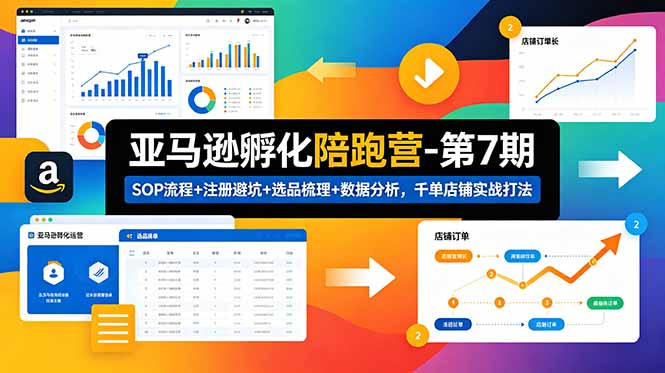 亚马逊孵化陪跑营-第7期：SOP流程+注册避坑+选品梳理+数据分析，千单店铺实战打法(更新0625-盟主1站 - 热点知汇专注网赚项目资源知识聚汇