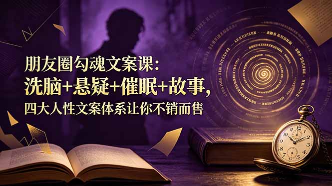 朋友圈勾魂文案课：洗脑+悬疑+催眠+故事，四大人性文案体系让你不销而售-盟主1站 - 热点知汇专注网赚项目资源知识聚汇