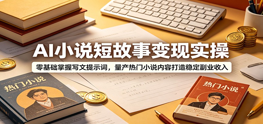 AI小说短故事变现实操：零基础掌握写文提示词，量产热门小说内容打造稳定副业收入-盟主1站 - 热点知汇专注网赚项目资源知识聚汇