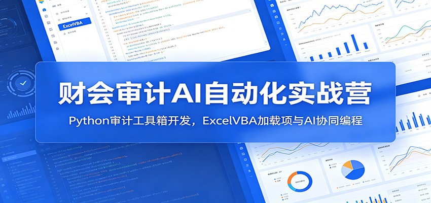财会审计AI自动化实战营：Python审计工具箱开发，ExcelVBA加载项与AI协同编程-盟主1站 - 热点知汇专注网赚项目资源知识聚汇