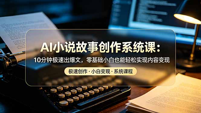 AI小说故事创作系统课：10分钟极速出爆文，零基础小白也能轻松实现内容变现-盟主1站 - 热点知汇专注网赚项目资源知识聚汇
