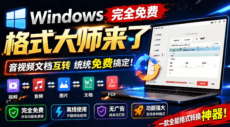 Windows完全免费格式大师来了，音视频文档互转统统免费搞定！免费无广，离线使用格式大师-盟主1站 - 热点知汇专注网赚项目资源知识聚汇
