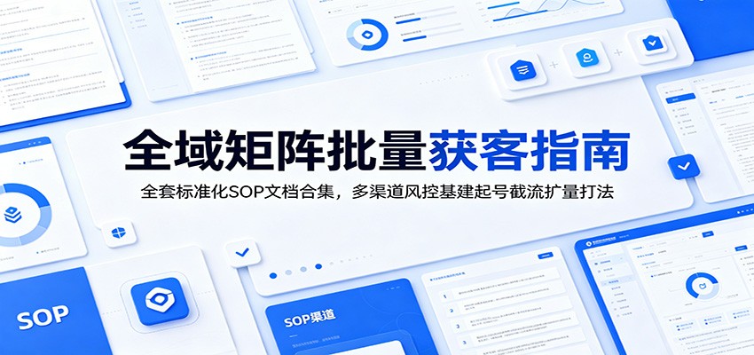 全域矩阵批量获客指南：全套标准化SOP文档合集，多渠道风控基建起号截流扩量打法-盟主1站 - 热点知汇专注网赚项目资源知识聚汇