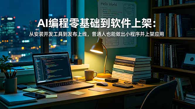 AI编程零基础到软件上架：从安装开发工具到发布上线，普通人也能做出小程序并上架应用商店-盟主1站 - 热点知汇专注网赚项目资源知识聚汇