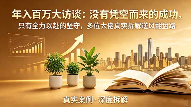 年入百万大访谈-更新：没有凭空而来的成功，只有全力以赴的坚守，多位大佬真实拆解逆风翻盘路-盟主1站 - 热点知汇专注网赚项目资源知识聚汇