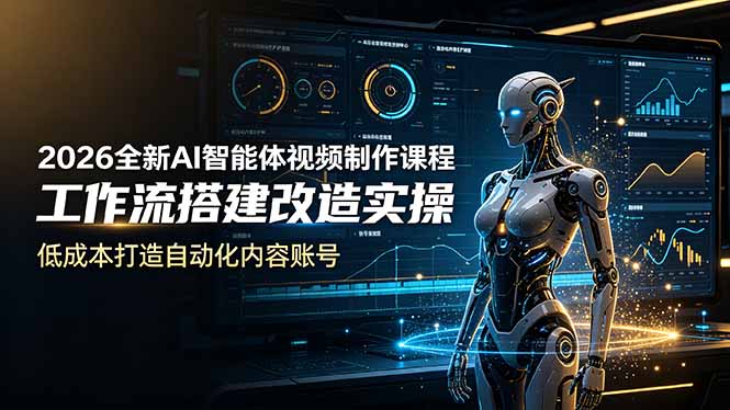 2026全新AI Codex智能体视频制作课程，工作流搭建改造实操，低成本打造自动化内容账号-盟主1站 - 热点知汇专注网赚项目资源知识聚汇