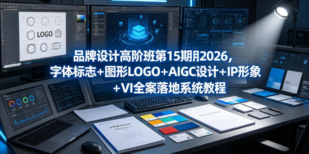 品牌设计高阶班第15期2026，字体标志＋图形LOGO＋AIGC设计＋IP形象＋VI全案落地系统教程-盟主1站 - 热点知汇专注网赚项目资源知识聚汇