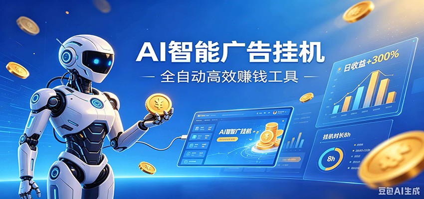 AI智能广告挂机，小白轻松上手，在家自动赚收益-盟主1站 - 热点知汇专注网赚项目资源知识聚汇