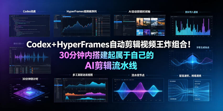 Codex＋HyperFrames自动剪辑视频王炸组合！30分钟内搭建起属于自己的AI剪辑流水线(完整版实操教程手册)-盟主1站 - 热点知汇专注网赚项目资源知识聚汇