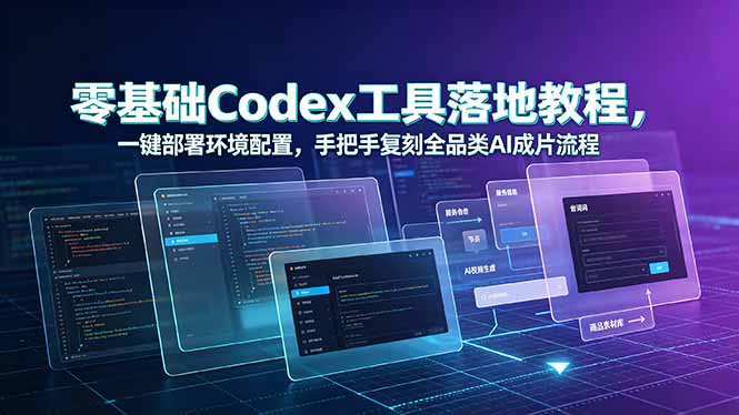 零基础Codex工具落地教程，一键部署环境配置，手把手复刻全品类AI成片流程-盟主1站 - 热点知汇专注网赚项目资源知识聚汇