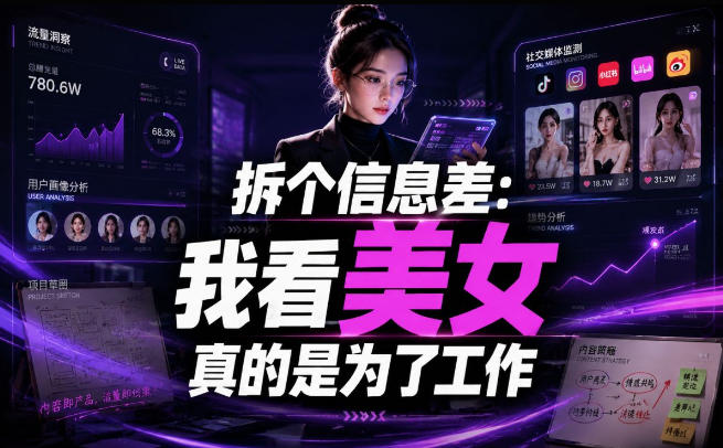 【理直气壮】我给看美女找了一个非常恰当的理由，信息差项目-盟主1站 - 热点知汇专注网赚项目资源知识聚汇