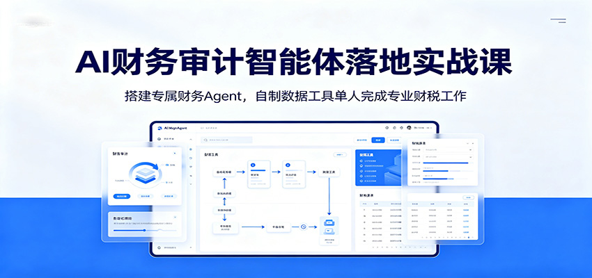 AI财务审计智能体落地实战课：搭建专属财务Agent，自制数据工具单人完成专业财税工作-盟主1站 - 热点知汇专注网赚项目资源知识聚汇