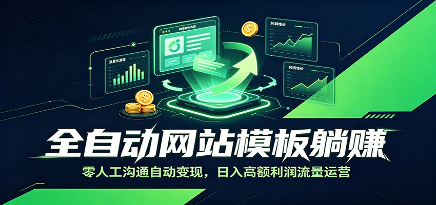全自动网站模板躺赚：零人工沟通自动变现，日入高额利润流量运营-盟主1站 - 热点知汇专注网赚项目资源知识聚汇