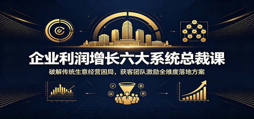 企业利润增长六大系统总裁课：破解传统生意经营困局，获客团队激励全维度落地方案-盟主1站 - 热点知汇专注网赚项目资源知识聚汇