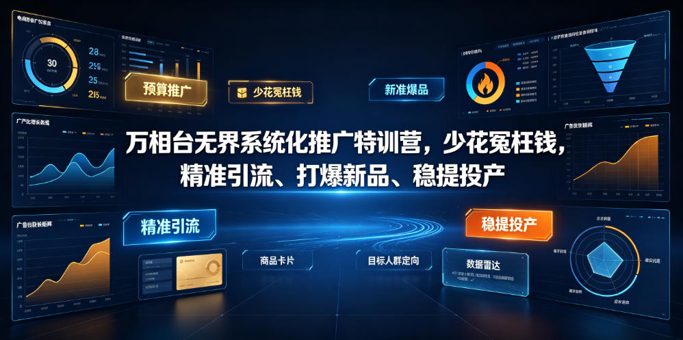 万相台无界系统化推广特训营VI0.0，少花冤枉钱，精准引流、打爆新品、稳提投产(全程录音+字幕)-盟主1站 - 热点知汇专注网赚项目资源知识聚汇