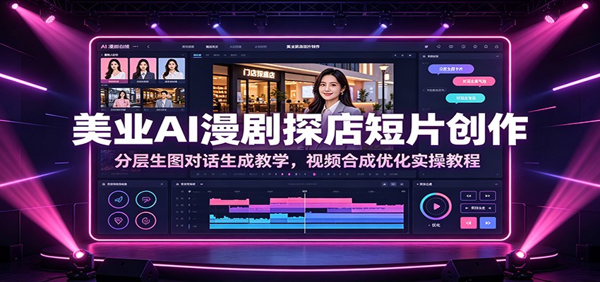 美业AI漫剧探店短片创作：分层生图对话生成教学，视频合成优化实操教程-盟主1站 - 热点知汇专注网赚项目资源知识聚汇