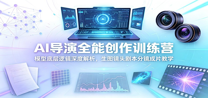 AI导演全能创作训练营：模型底层逻辑深度解析，生图镜头剧本分镜成片教学-盟主1站 - 热点知汇专注网赚项目资源知识聚汇