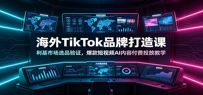 海外TikTok品牌打造课：利基市场选品验证，爆款短视频AI内容付费投放教学-盟主1站 - 热点知汇专注网赚项目资源知识聚汇