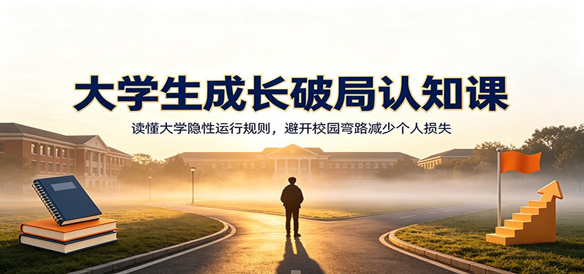 大学生成长破局认知课：读懂大学隐性运行规则，避开校园弯路减少个人损失-盟主1站 - 热点知汇专注网赚项目资源知识聚汇
