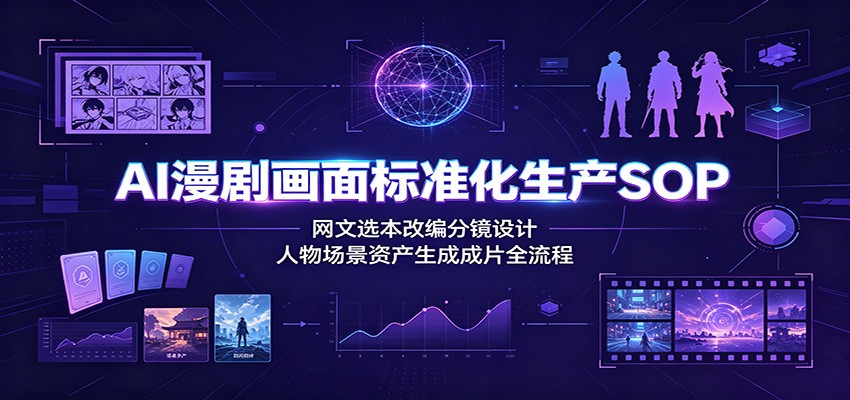 AI漫剧画面标准化生产SOP：网文选本改编分镜设计，人物场景资产生成成片全流程-盟主1站 - 热点知汇专注网赚项目资源知识聚汇