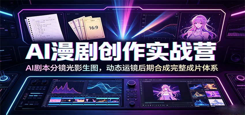 AI漫剧创作实战营：AI剧本分镜光影生图，动态运镜后期合成完整成片体系-盟主1站 - 热点知汇专注网赚项目资源知识聚汇