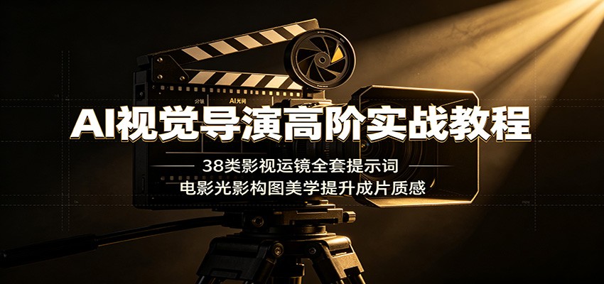 AI视觉导演高阶实战教程：38类影视运镜全套提示词，电影光影构图美学提升成片质感-盟主1站 - 热点知汇专注网赚项目资源知识聚汇