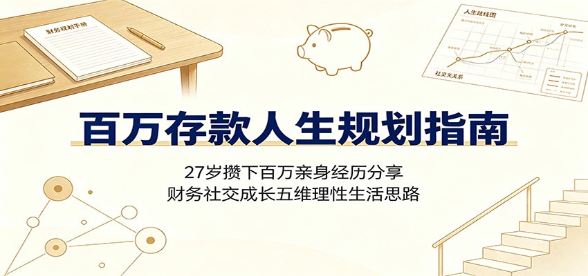 百万存款人生规划指南：27岁攒下百万亲身经历分享，财务社交成长五维理性生活思路-盟主1站 - 热点知汇专注网赚项目资源知识聚汇