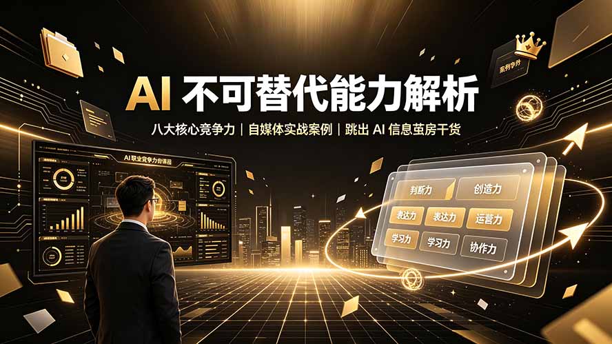 付费文章：AI 不可替代能力解析▸八大核心竞争力｜自媒体实战案例｜跳出 AI 信息茧房干货-盟主1站 - 热点知汇专注网赚项目资源知识聚汇