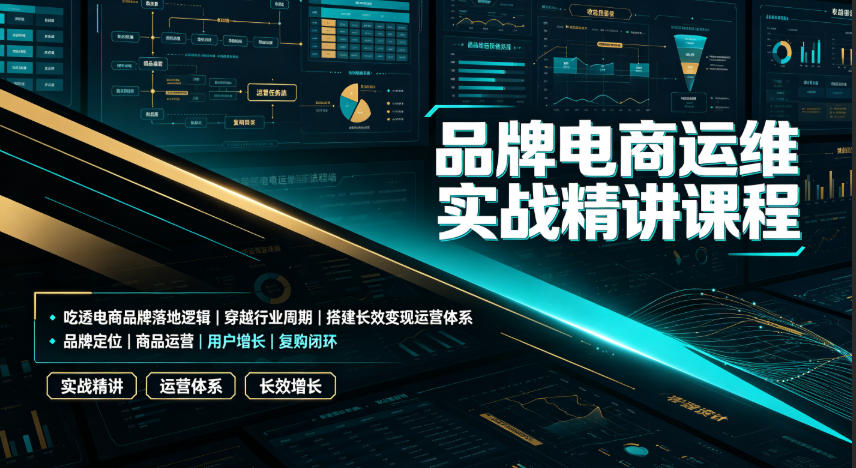 品牌电商运维实战精讲课程|吃透电商品牌落地逻辑、穿越行业周期、搭建长效变现运营体系-盟主1站 - 热点知汇专注网赚项目资源知识聚汇