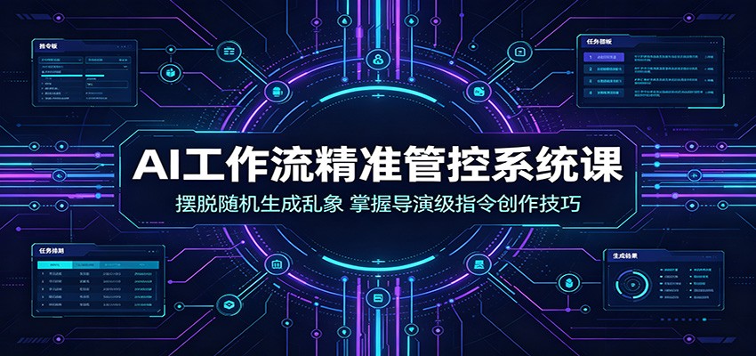 AI工作流精准管控系统课：摆脱随机生成乱象，掌握导演级指令创作技巧-盟主1站 - 热点知汇专注网赚项目资源知识聚汇