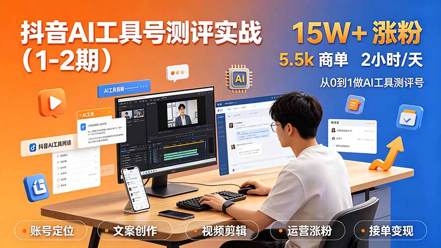 抖音AI工具号测评实战(1-2期-盟主1站 - 热点知汇专注网赚项目资源知识聚汇